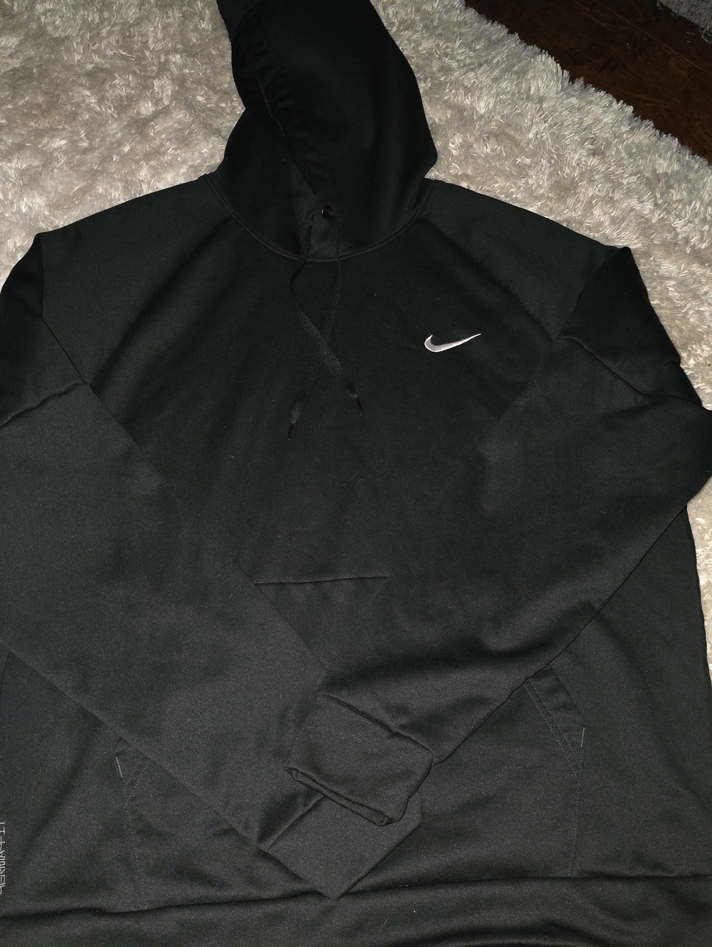 Nike Black Hoodie with White Swoosh